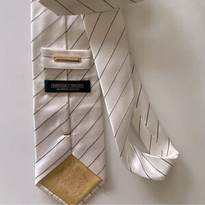 Donald J. Trump Signature Collection 100% Silk Tie- Ivory stripe